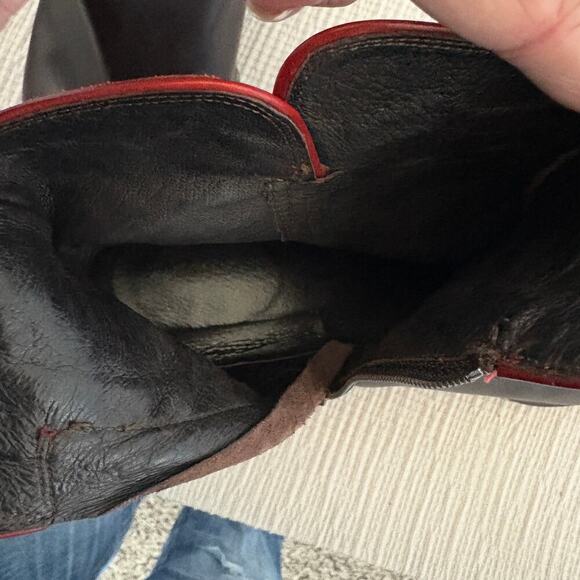 Vintage leather boots Donald J Pliner Hinda western coastalcowgirl witchy -FLAW - Picture 10 of 16